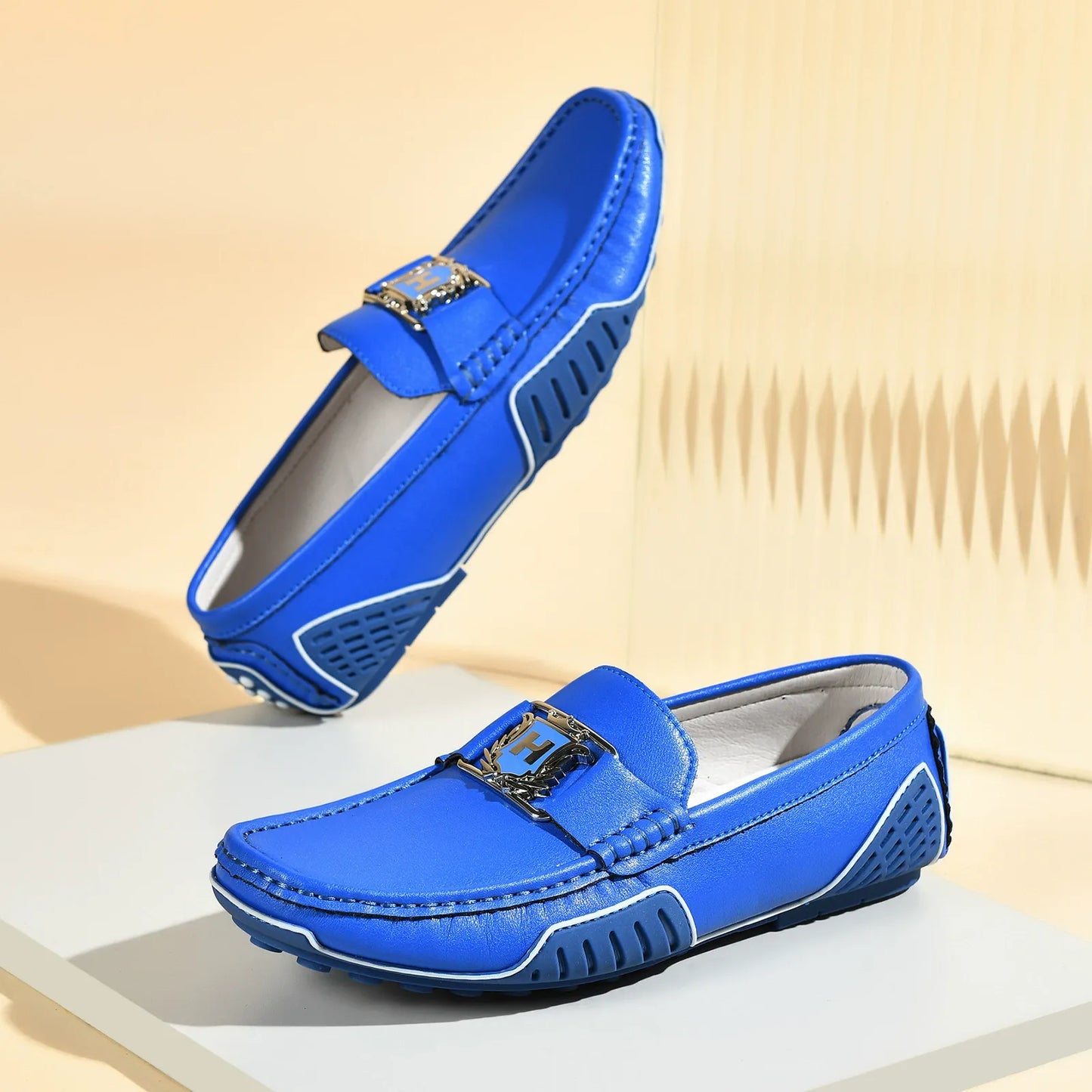 Breathable leather non-slip trendy casual leather shoes - Bellkmart