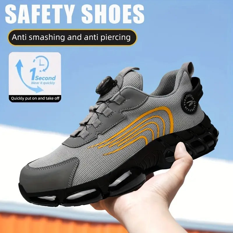 Breathable Work Shoes with Adjustable Buckle Straps - Bellkmart