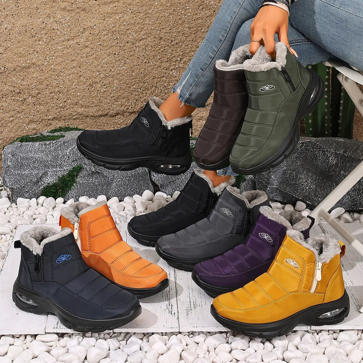 Women's Air Cushion Waterproof Winter Snow Boots