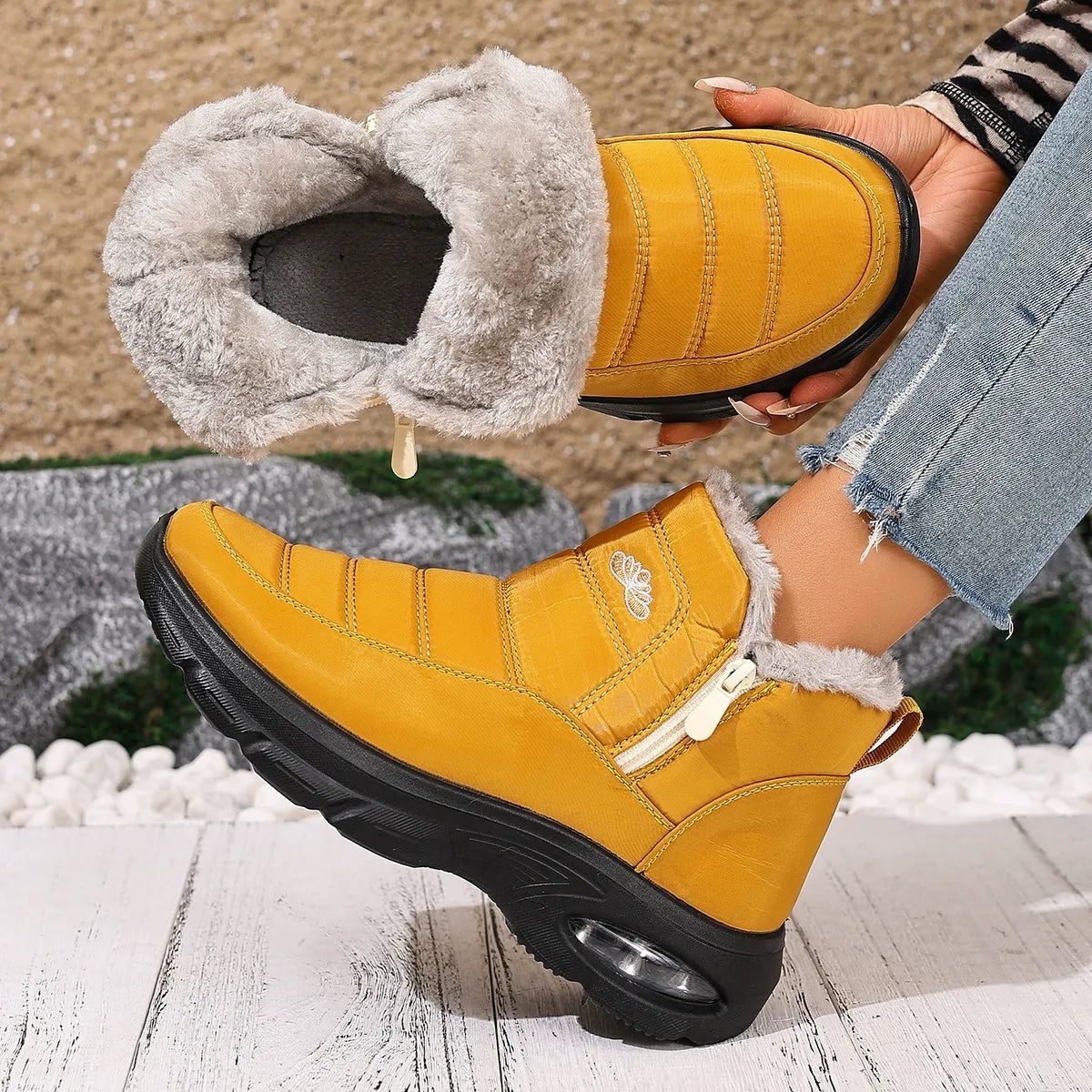 Women's Air Cushion Waterproof Winter Snow Boots
