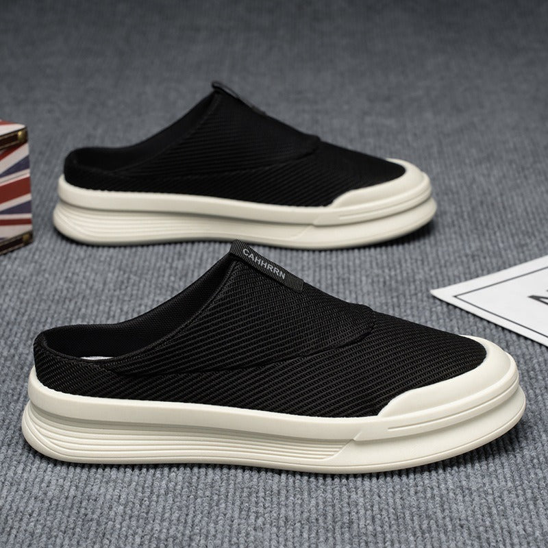 Men's slip-on mesh half-slip shoes - Bellkmart