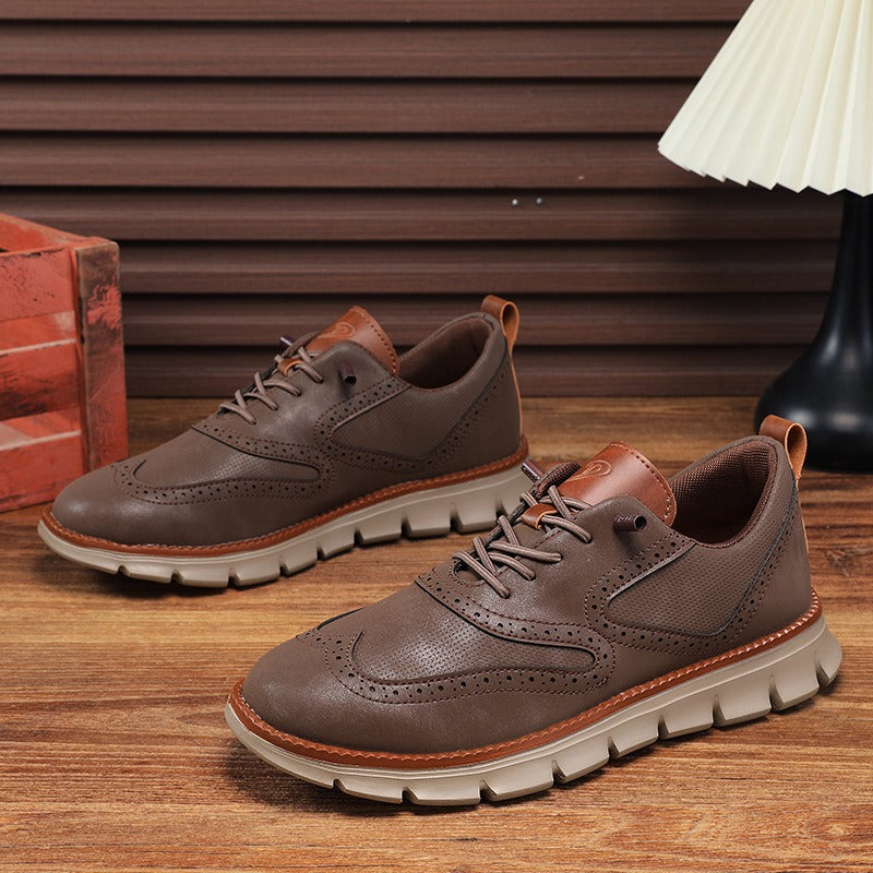 Leather slip-on comfortable men's shoes - Bellkmart