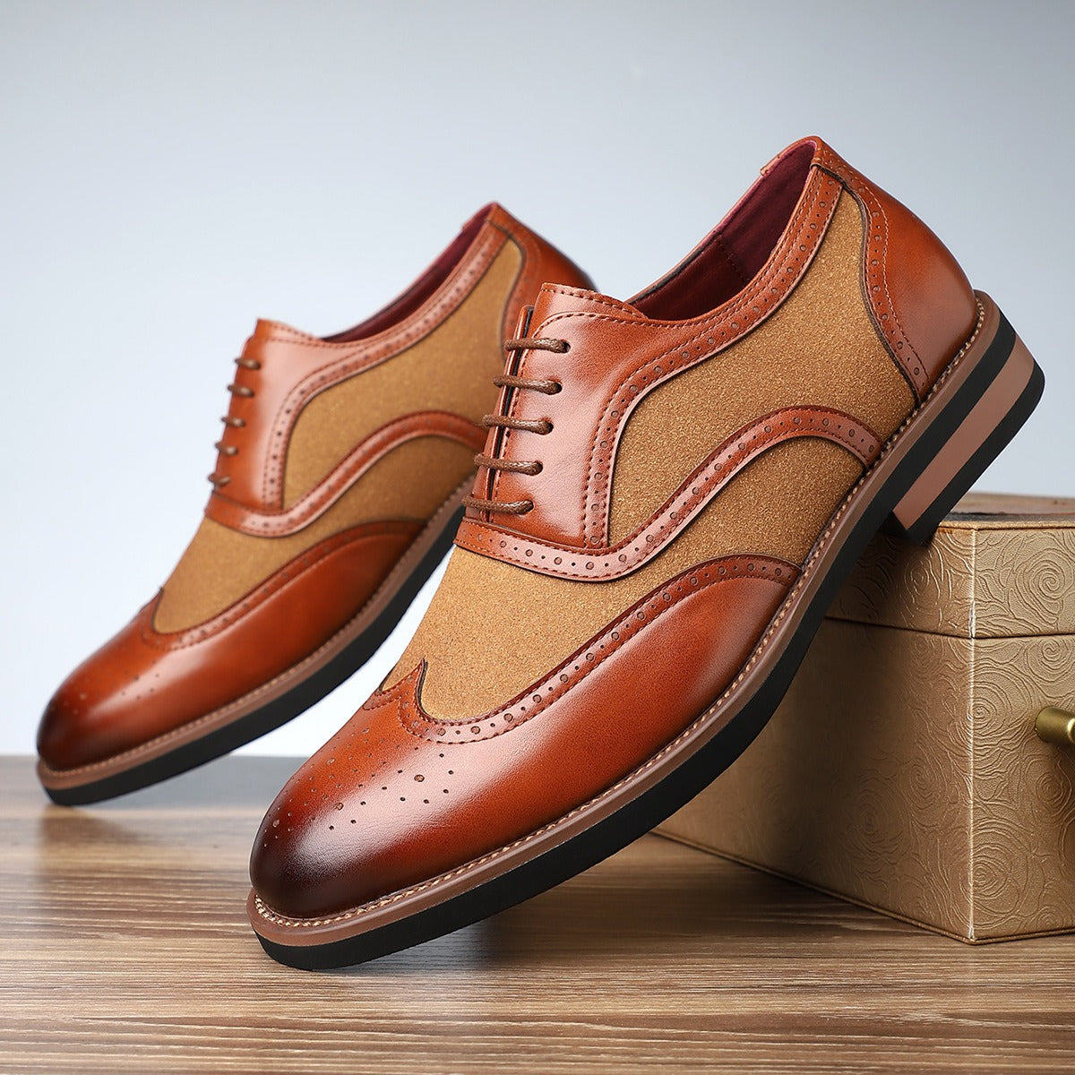 Carved Oxford comfortable breathable shoes - Bellkmart