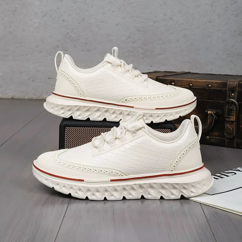 Men's woven lightweight brogue sneakers - Bellkmart