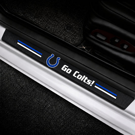 Indianapolis Colts car door sill protector strips — vehicle installation view
