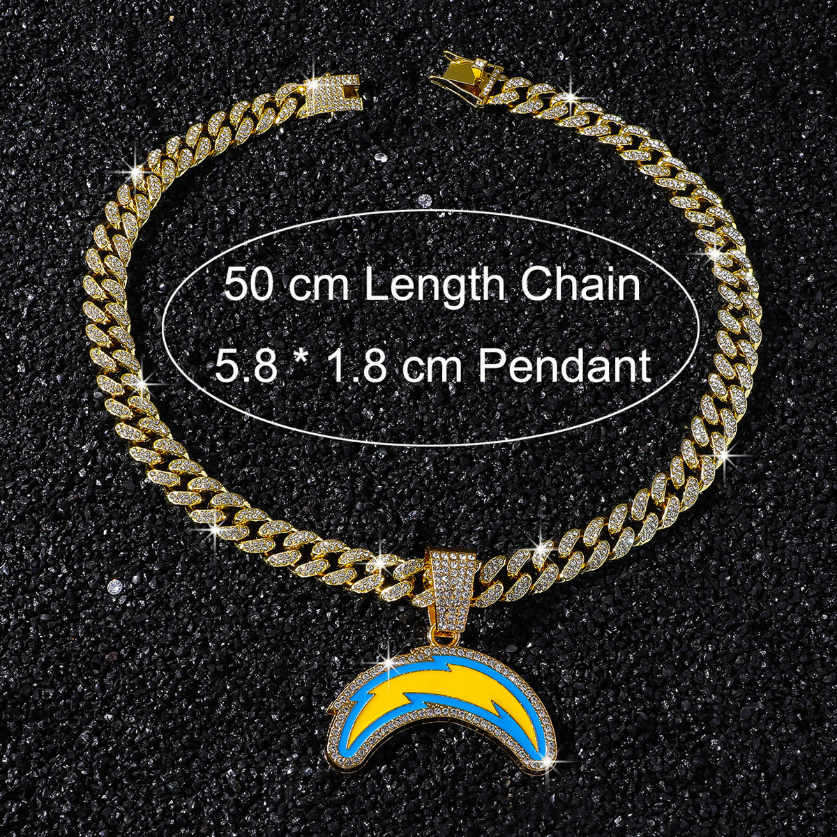 Los Angeles Chargers necklace size guide