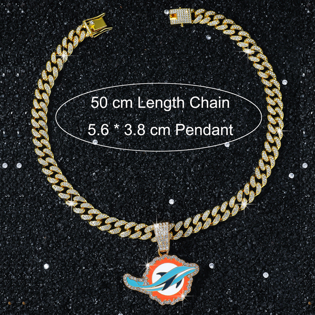 Miami Dolphins necklace size guide
