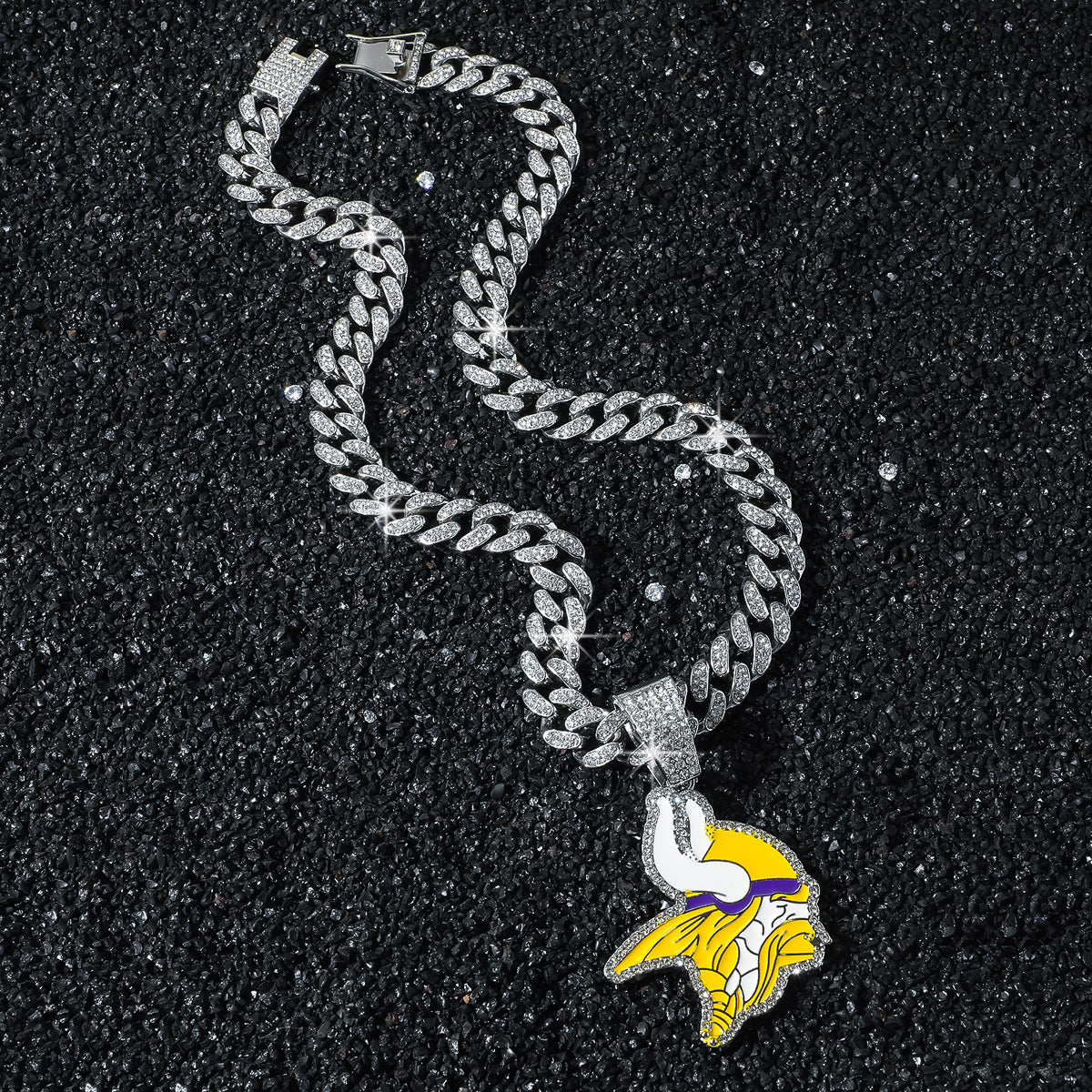Minnesota Vikings silver-tone rhinestone necklace
