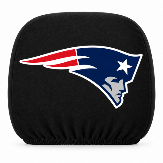 New England Patriots car headrest cover, Style 1 logo design, white background