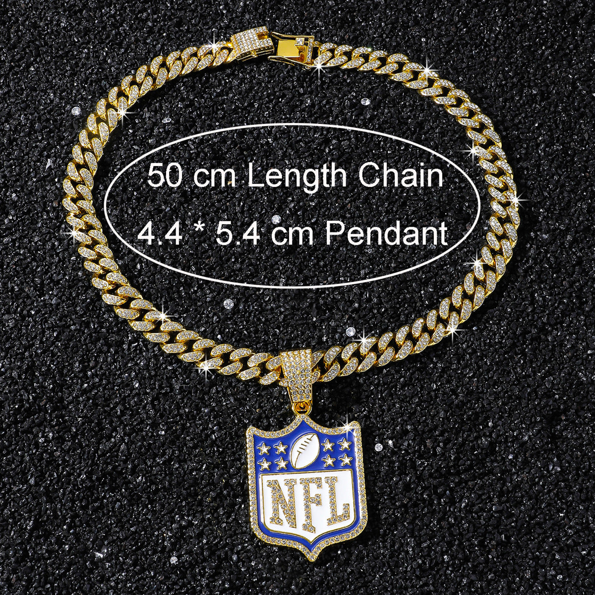 NFL Shield necklace size guide