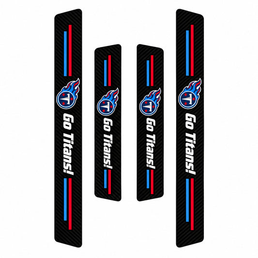 Tennessee Titans car door sill protector strips — four-piece product layout