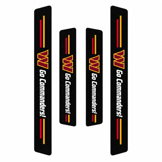 Washington Commanders car door sill protector strips — four-piece product layout