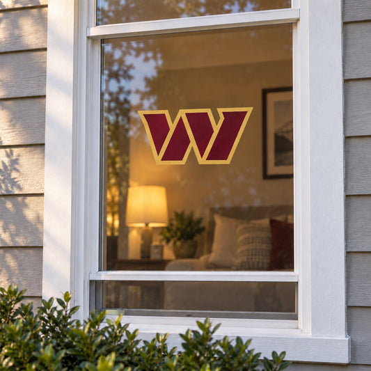 Washington Commanders decorative sticker displayed on a home window