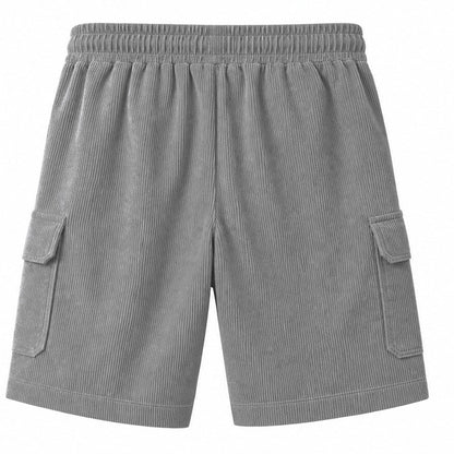 Big & Tall Corduroy Cargo Shorts with Elastic Waist - Bellkmart