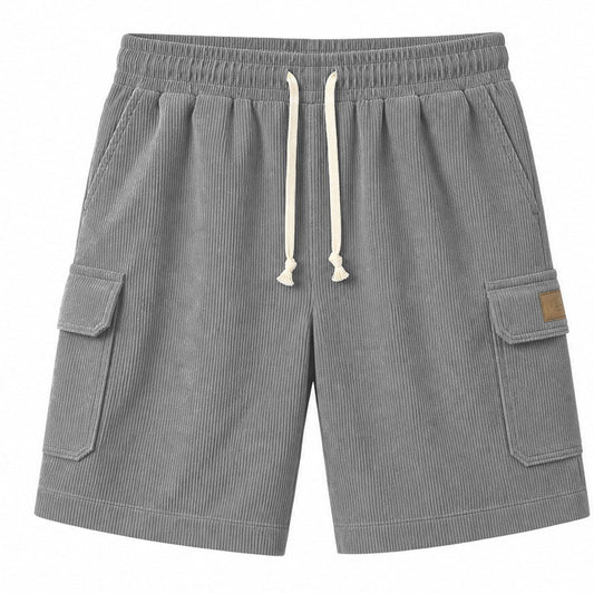 Big & Tall Corduroy Cargo Shorts with Elastic Waist - Bellkmart