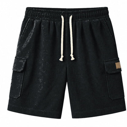 Big & Tall Corduroy Cargo Shorts with Elastic Waist - Bellkmart
