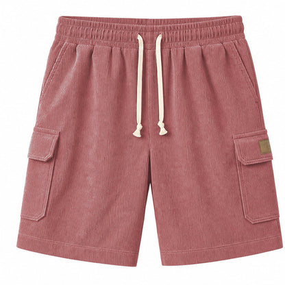 Big & Tall Corduroy Cargo Shorts with Elastic Waist - Bellkmart
