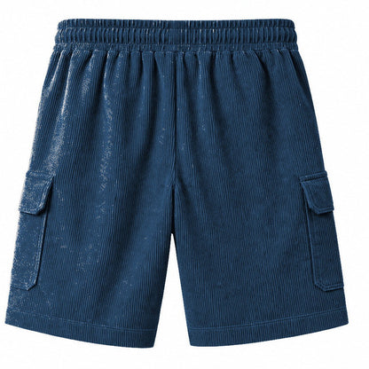 Big & Tall Corduroy Cargo Shorts with Elastic Waist - Bellkmart