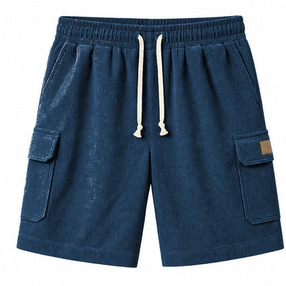 Big & Tall Corduroy Cargo Shorts with Elastic Waist - Bellkmart