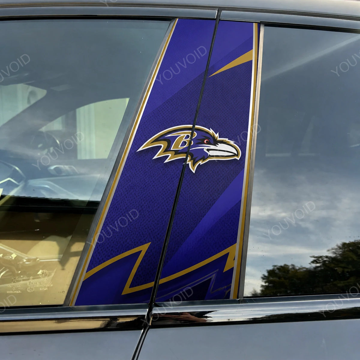 Baltimore Ravens Car Pillar Wrap - Premium Vinyl B-Pillar Decal, Universal Fit