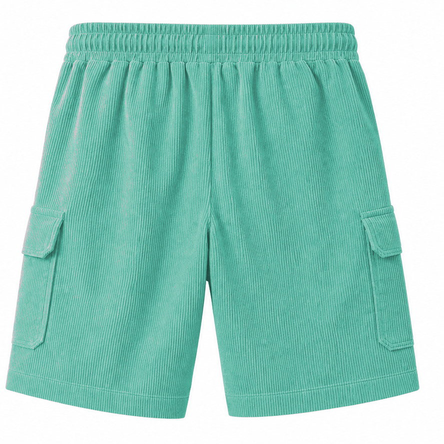 Big & Tall Corduroy Cargo Shorts with Elastic Waist - Bellkmart