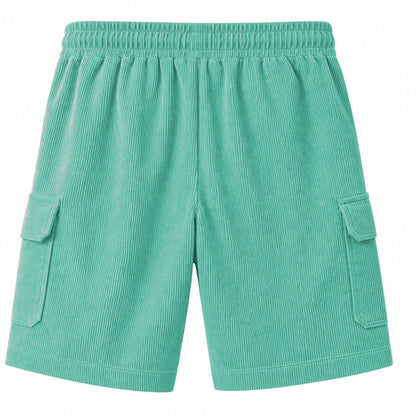 Big & Tall Corduroy Cargo Shorts with Elastic Waist - Bellkmart