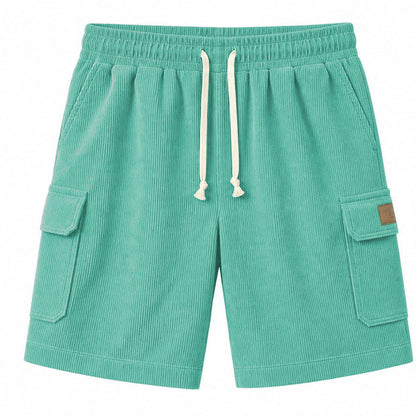 Big & Tall Corduroy Cargo Shorts with Elastic Waist - Bellkmart