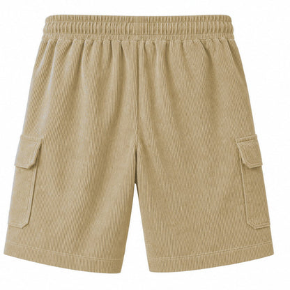 Big & Tall Corduroy Cargo Shorts with Elastic Waist - Bellkmart