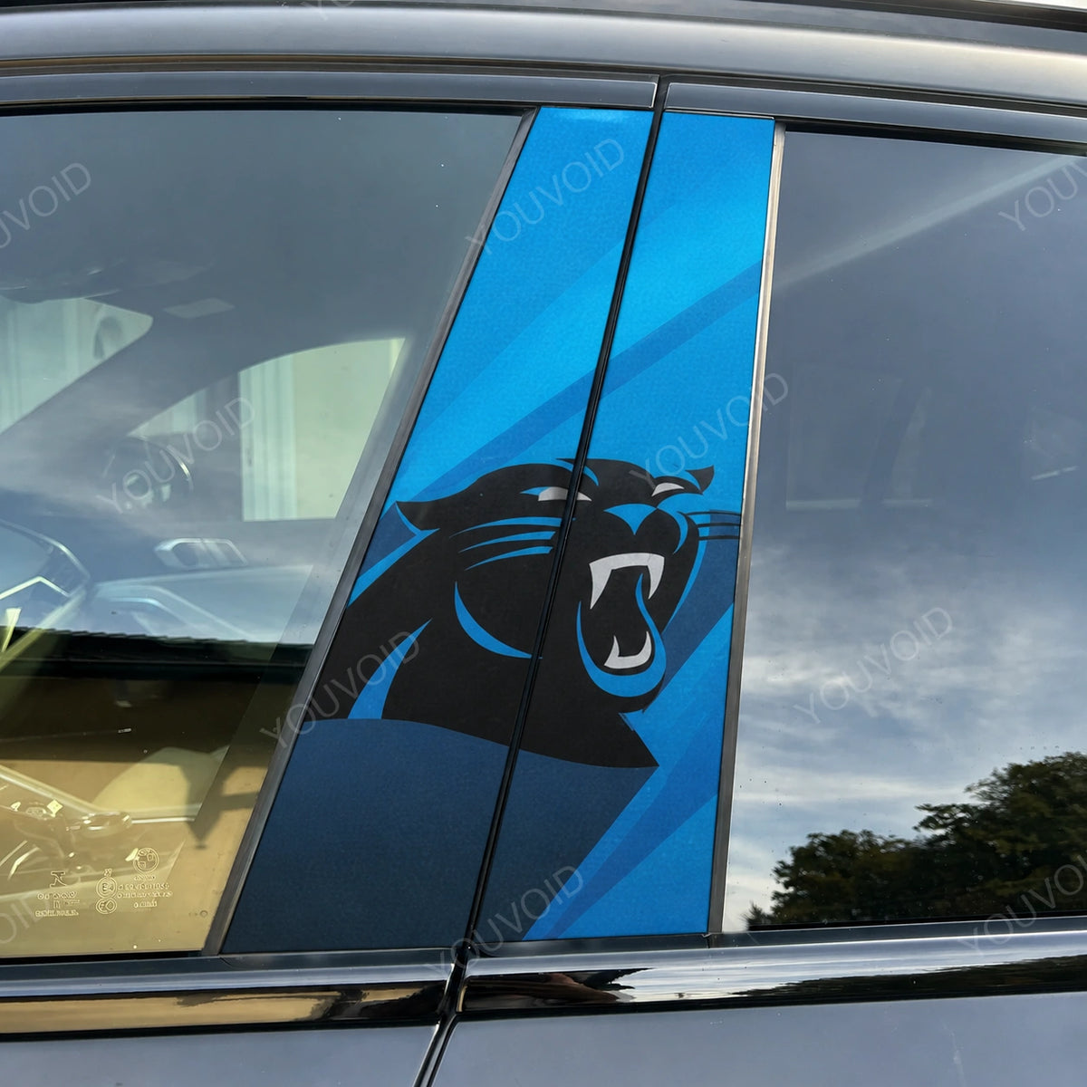 Carolina Panthers Car Pillar Wrap - Premium Vinyl B-Pillar Decal, Universal Fit