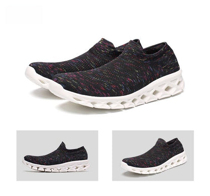 Men Outdoor Walking Flying Woven Breathable Ultra-light Walking Shoes - Bellkmart