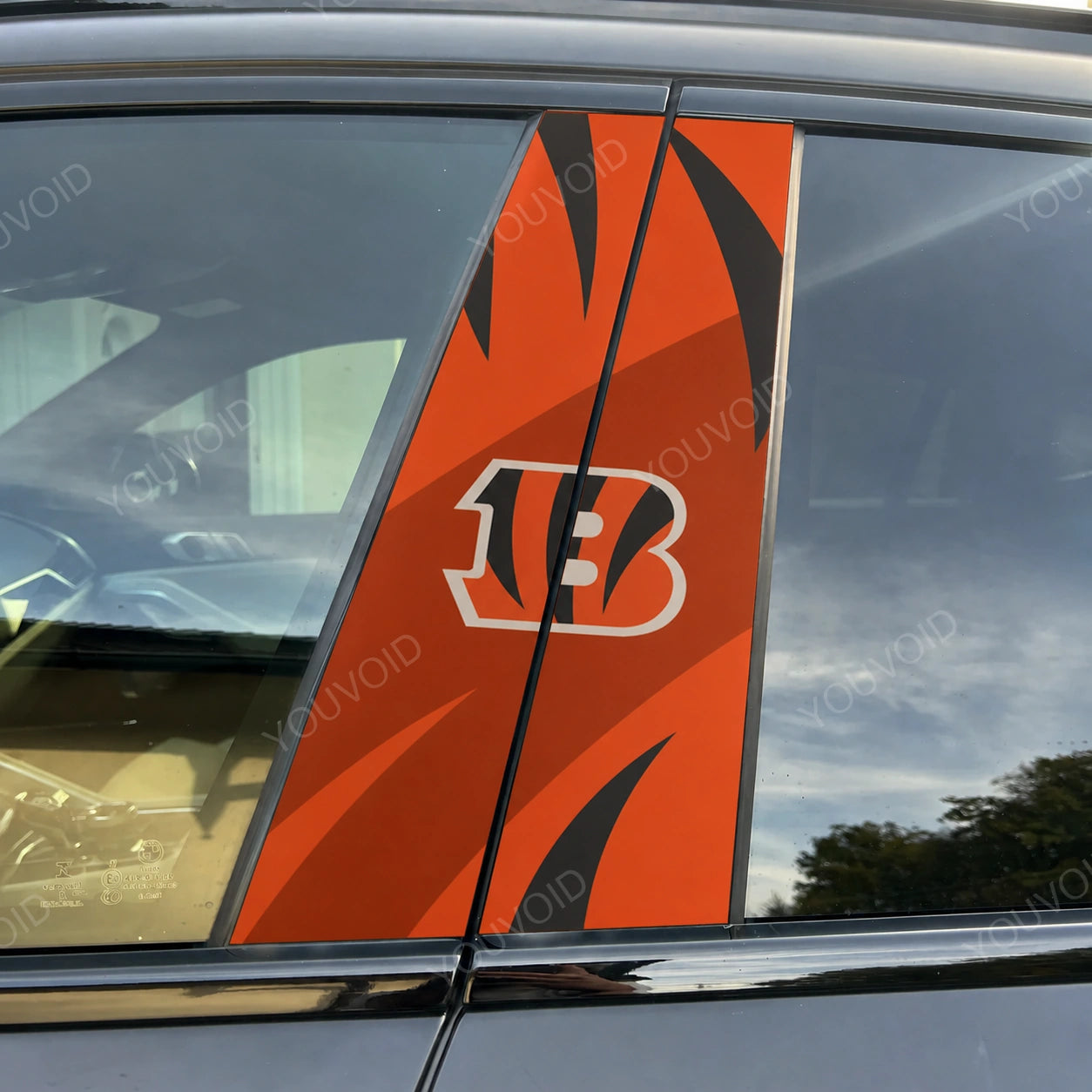 Cincinnati Bengals Car Pillar Wrap - Premium Vinyl B-Pillar Decal, Universal Fit