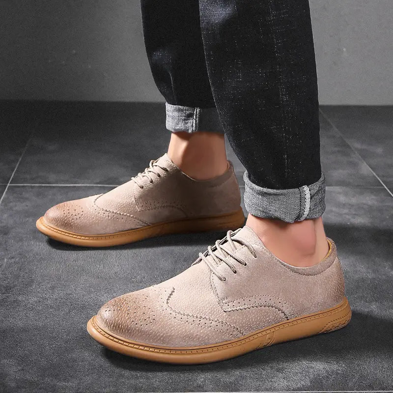 Men's Oxford Breathable Casual Lace-Up Business Shoes - Bellkmart