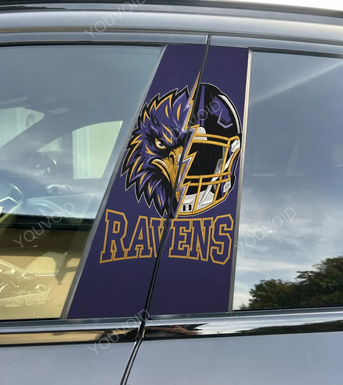 Baltimore Ravens Car Pillar Wrap - Universal Fit Style 2