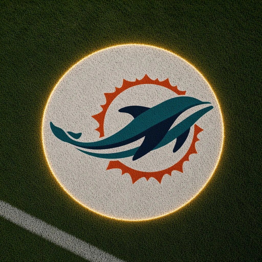 Miami Dolphins Football Car Door Projector Light grass scene