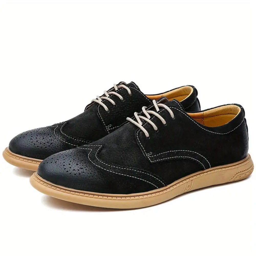 Men's Oxford Breathable Casual Lace-Up Business Shoes - Bellkmart