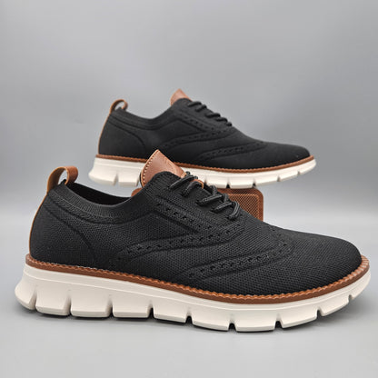 Bellkmart Autumn Comfy breathable Orthopedic Oxford Sneakers For Wide Feet - black - Bellkmart