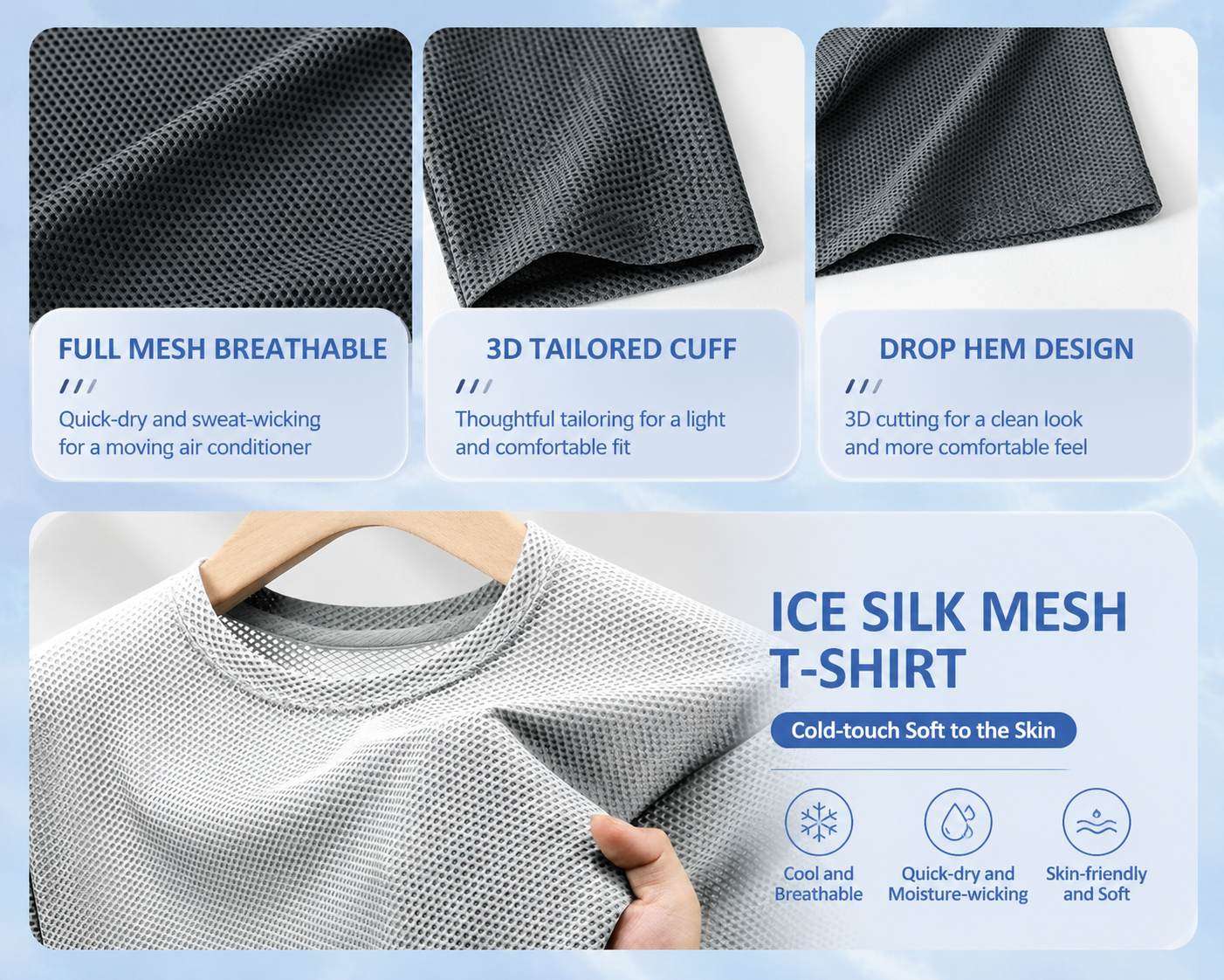 Bellkmart AirGrid™ Big & Tall Cooling Mesh Tee