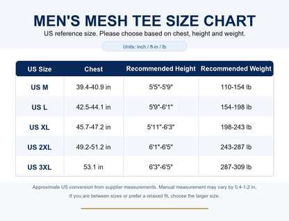 Bellkmart AirGrid™ Big & Tall Cooling Mesh Tee