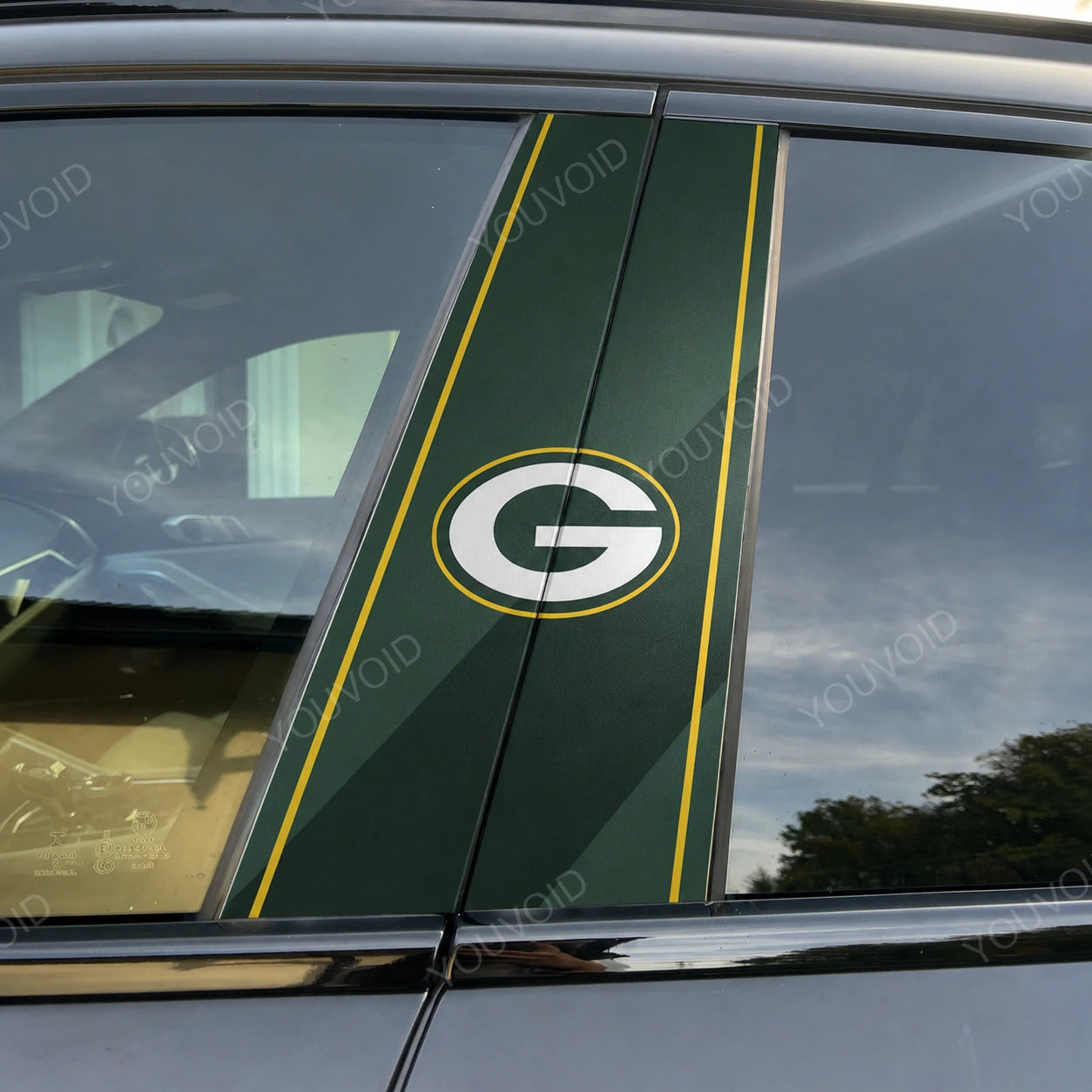 Green Bay Packers Car Pillar Wrap - Premium Vinyl B-Pillar Decal, Universal Fit