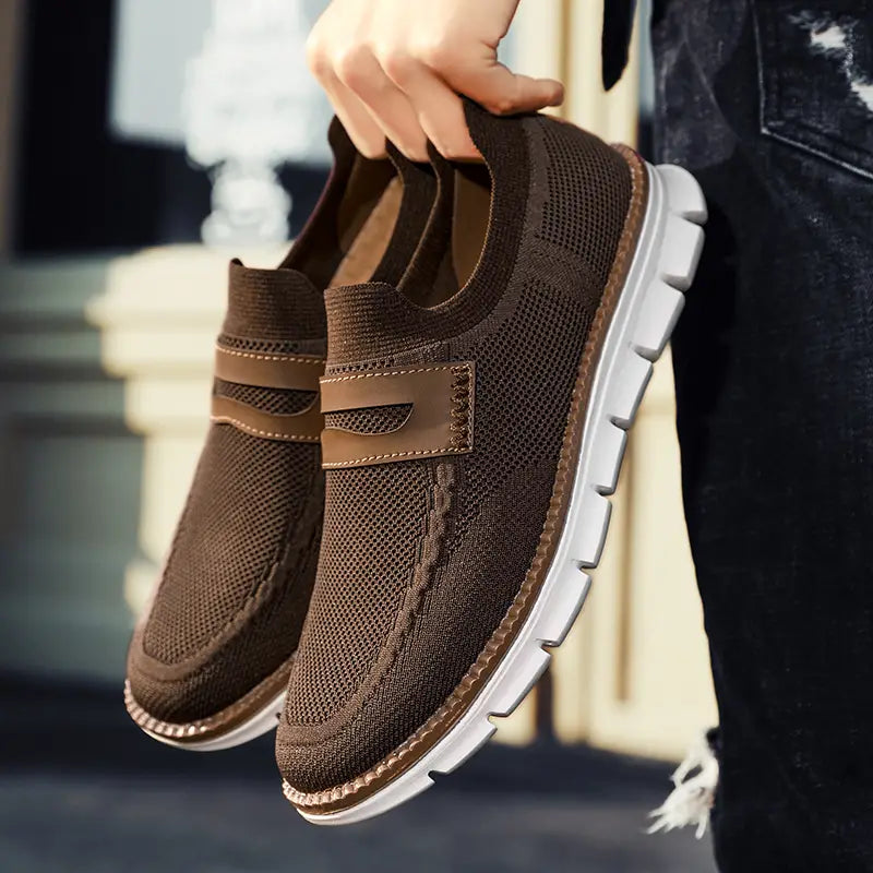 Bellkmart Slip On Mesh Breathable Sneakers - Brown - Bellkmart