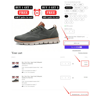 Limited Offer - Super Comfy Orthopedic Sneakers For Wide Feet - Bellkmart