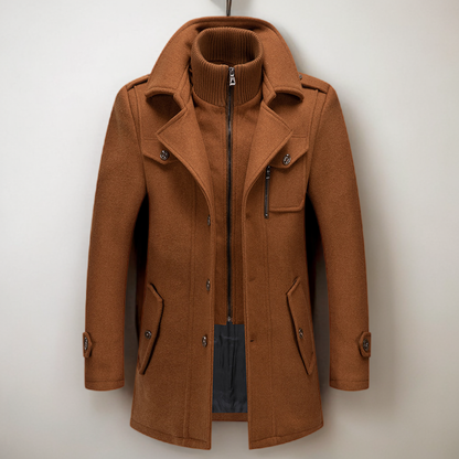 Men Double Collar Thick Jacket - Bellkmart