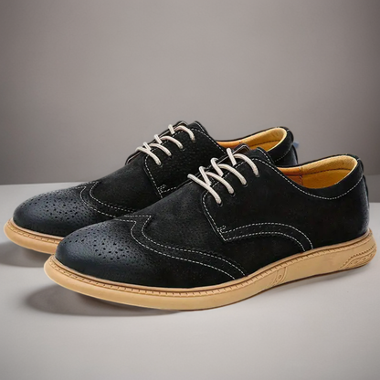 Men's Oxford Breathable Casual Lace-Up Business Shoes - Bellkmart