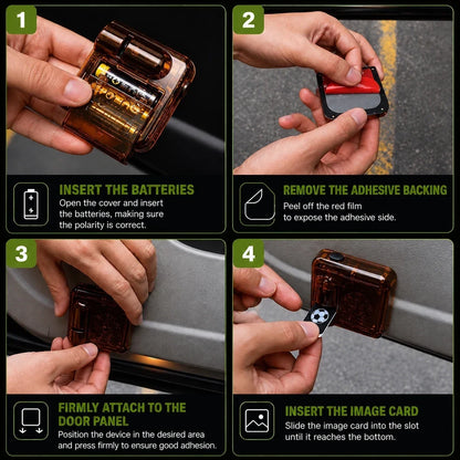 Football car door projector light installation step 1