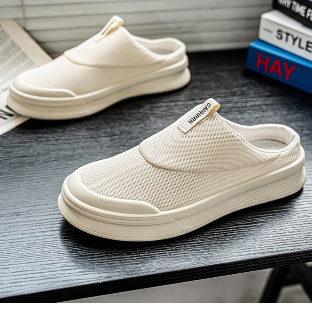 Men's slip-on mesh half-slip shoes - Bellkmart