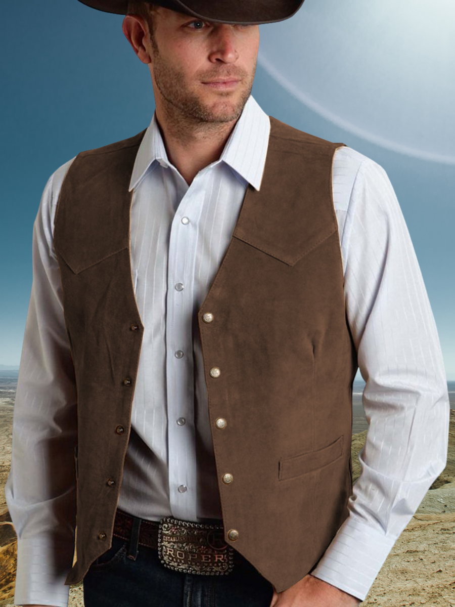 Men's Casual Suede Vest - Bellkmart