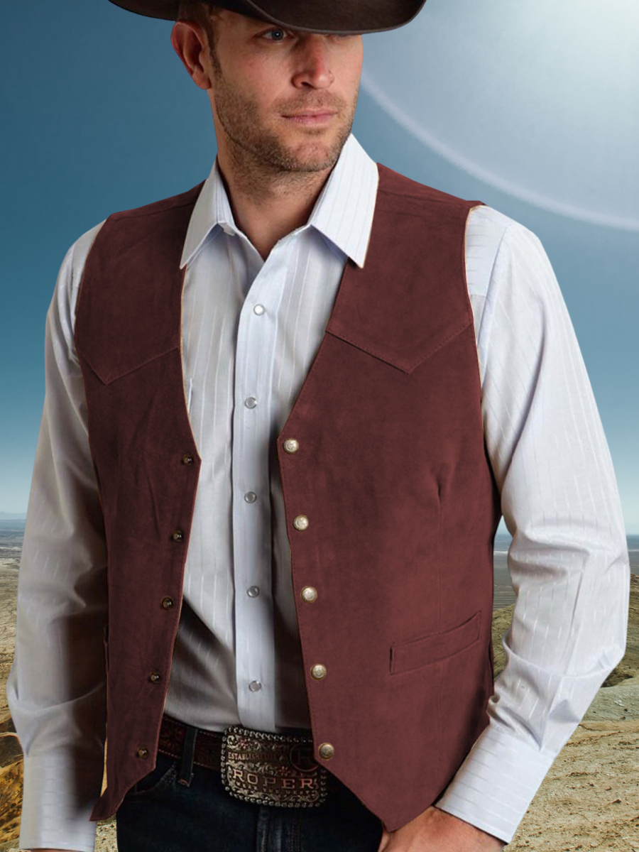 Men's Casual Suede Vest - Bellkmart