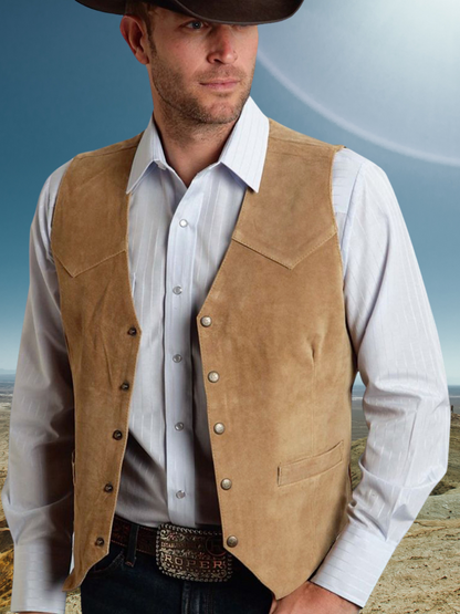 Men's Casual Suede Vest - Bellkmart