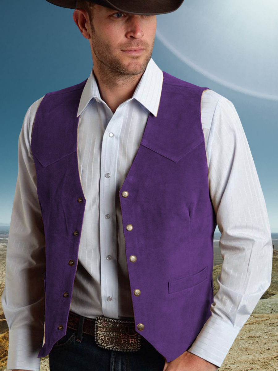 Men's Casual Suede Vest - Bellkmart