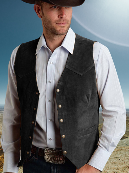 Men's Casual Suede Vest - Bellkmart
